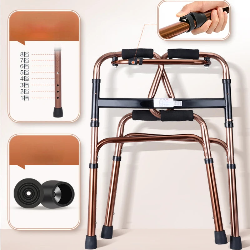 Compact Elderly Assistance Foldable Walker