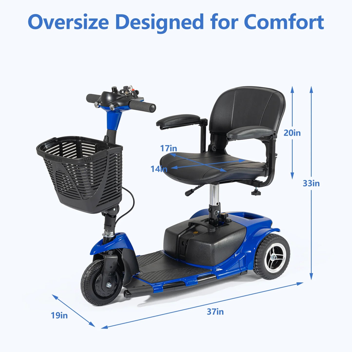 Electric Mobility Scooter 3 Wheel Portable Foldable For Adult