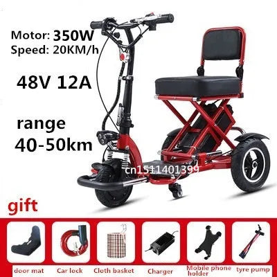 Folding Electric Tricycle Seniors Mobility Scooters