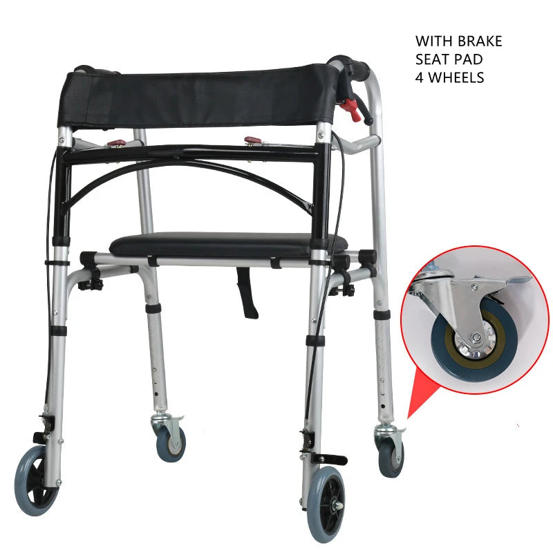 Elderly Foldable Rehabilitation Walker Stick Rollator