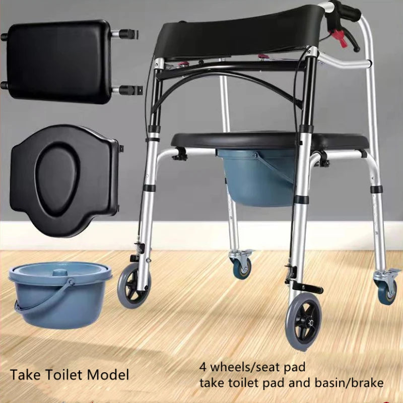 Elderly Foldable Rehabilitation Walker Stick Rollator