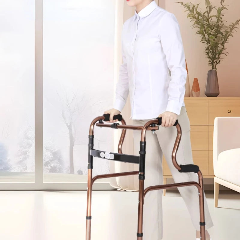 Compact Elderly Assistance Foldable Walker